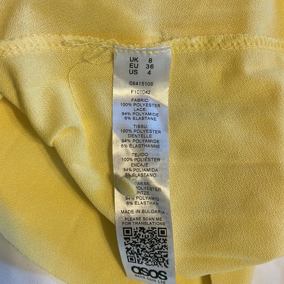 ASOS Yellow pleaded dress size 4 - Picture 10 of 10